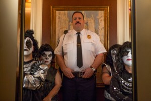 Paul Blart (Kevin James) and Mini Kiss in Columbia Pictures' PAUL BLART: MALL COP 2.